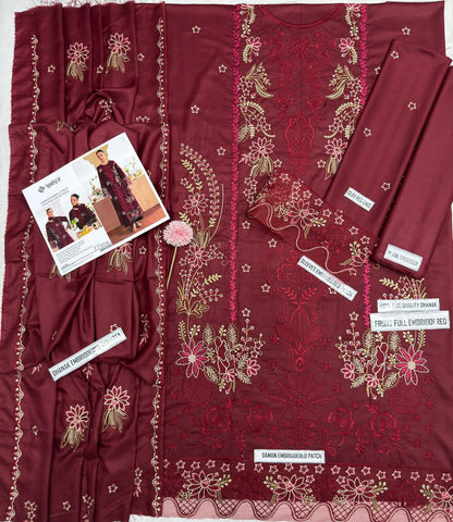 Mahnur Premium Dhanak 3-Piece Embroidered Suit | Winter Collection 2026