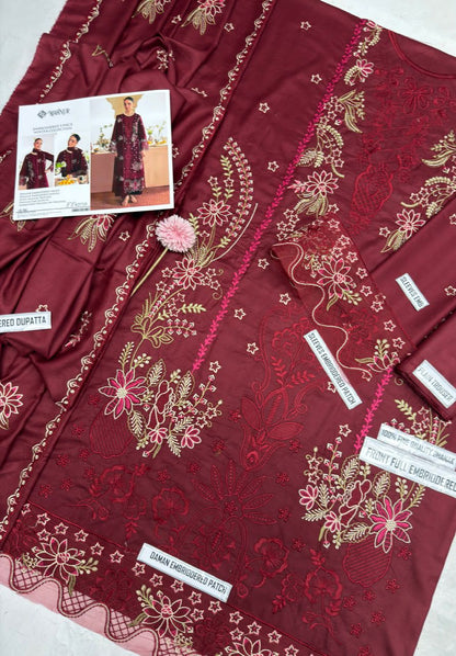 Mahnur Premium Dhanak 3-Piece Embroidered Suit | Winter Collection 2026