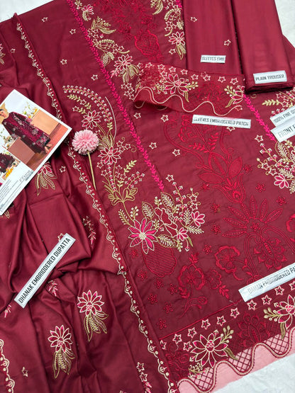 Mahnur Premium Dhanak 3-Piece Embroidered Suit | Winter Collection 2026