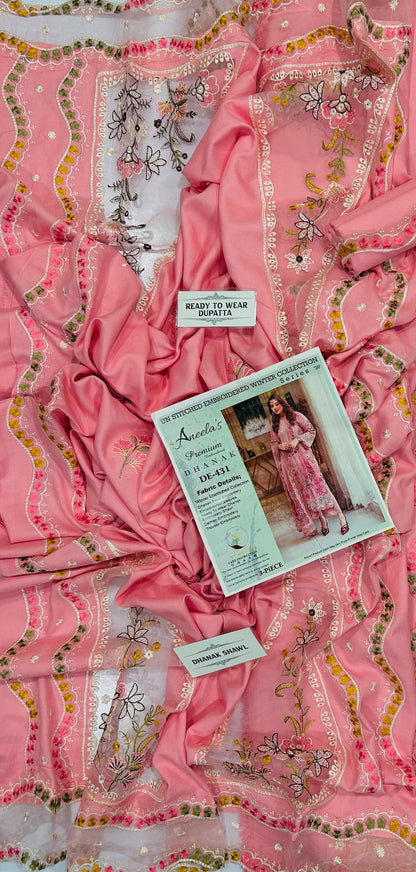 Charizma NF-431 – Premium Dhanak Embroidered Winter 3-Piece Suit
