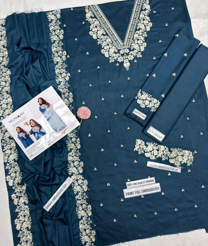 Pezwaan 2702 Embroidered Airjet Dhanak 3-Piece Winter Suit