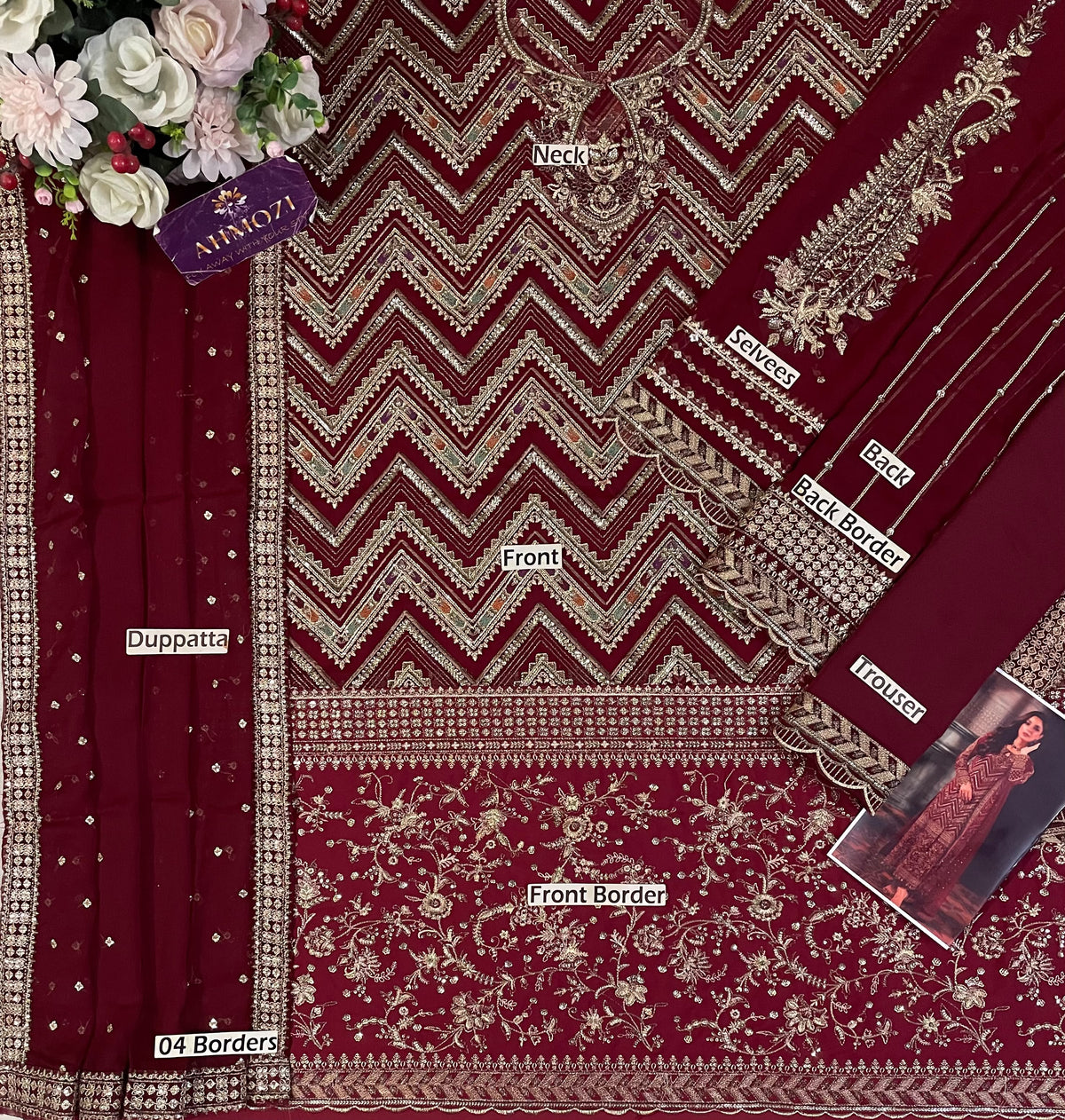 Charizma Wedding Edition 2026 Embroidered Chiffon 3-Piece Suit