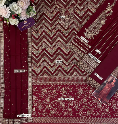 Charizma Wedding Edition 2026 Embroidered Chiffon 3-Piece Suit