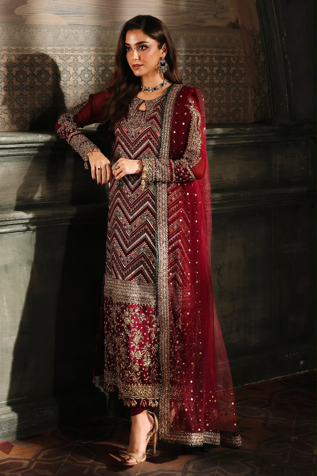 Charizma Wedding Edition 2026 Embroidered Chiffon 3-Piece Suit