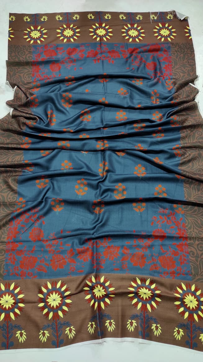 Urgu Premium Grey Dhanak 3PC Embroidered Suit with Wool Shawl