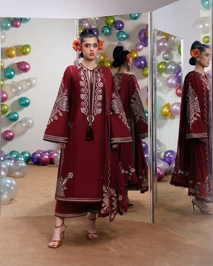 Nain Preet Premium Version NF 1023–1026 Dhanak Embroidered 3-Piece Suit