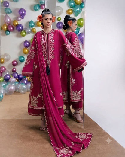 Nain Preet Premium Version NF 1023–1026 Dhanak Embroidered 3-Piece Suit