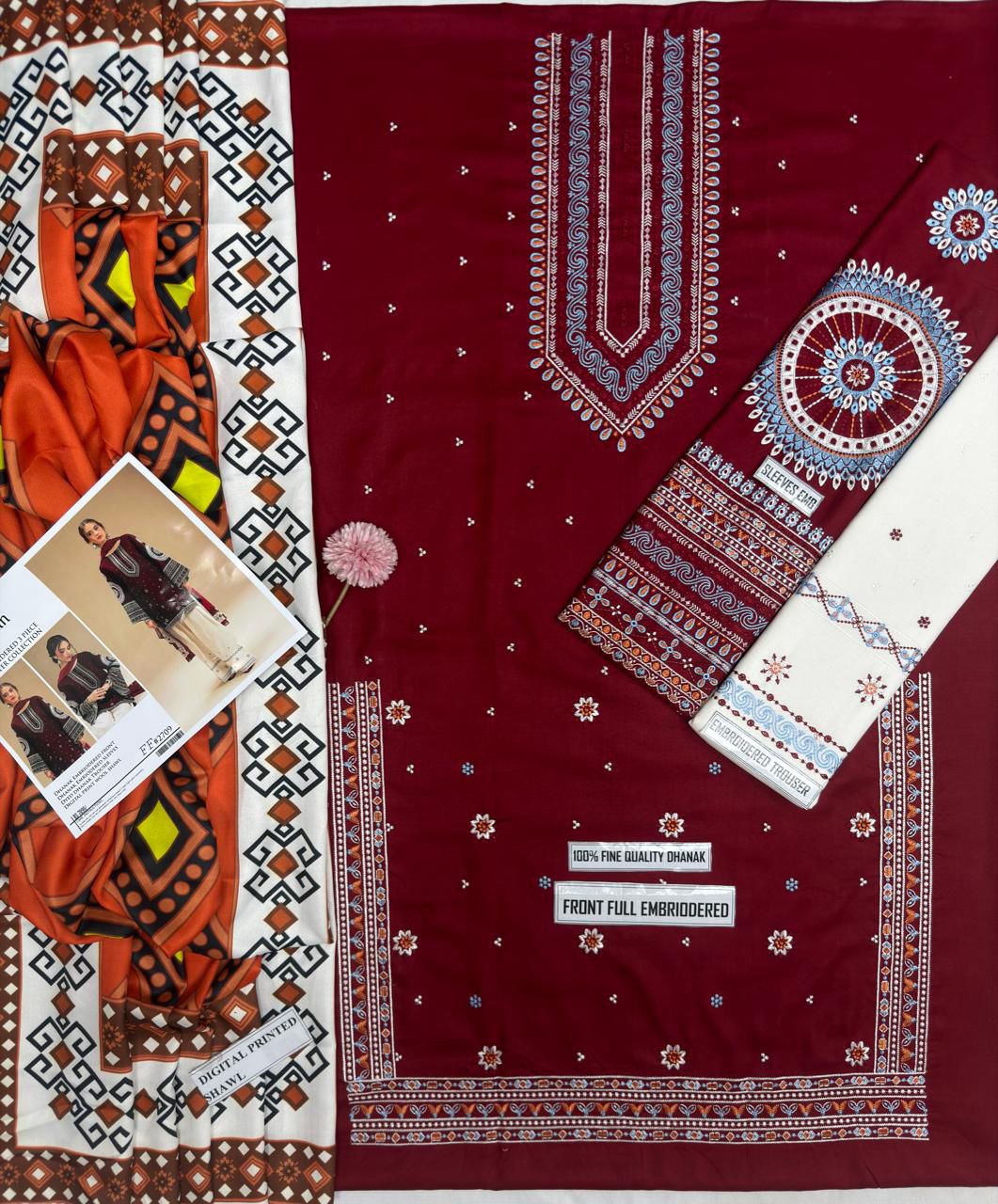 Jazmin 2709 Premium Airjet Dhanak 3-Piece Suit