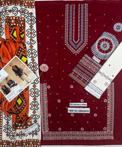 Jazmin 2709 Premium Airjet Dhanak 3-Piece Suit
