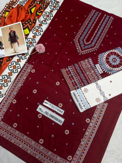 Jazmin 2709 Premium Airjet Dhanak 3-Piece Suit