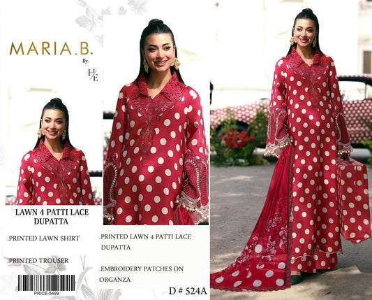 MARIA.B. Lawn 4 Patti Lace Dupatta set