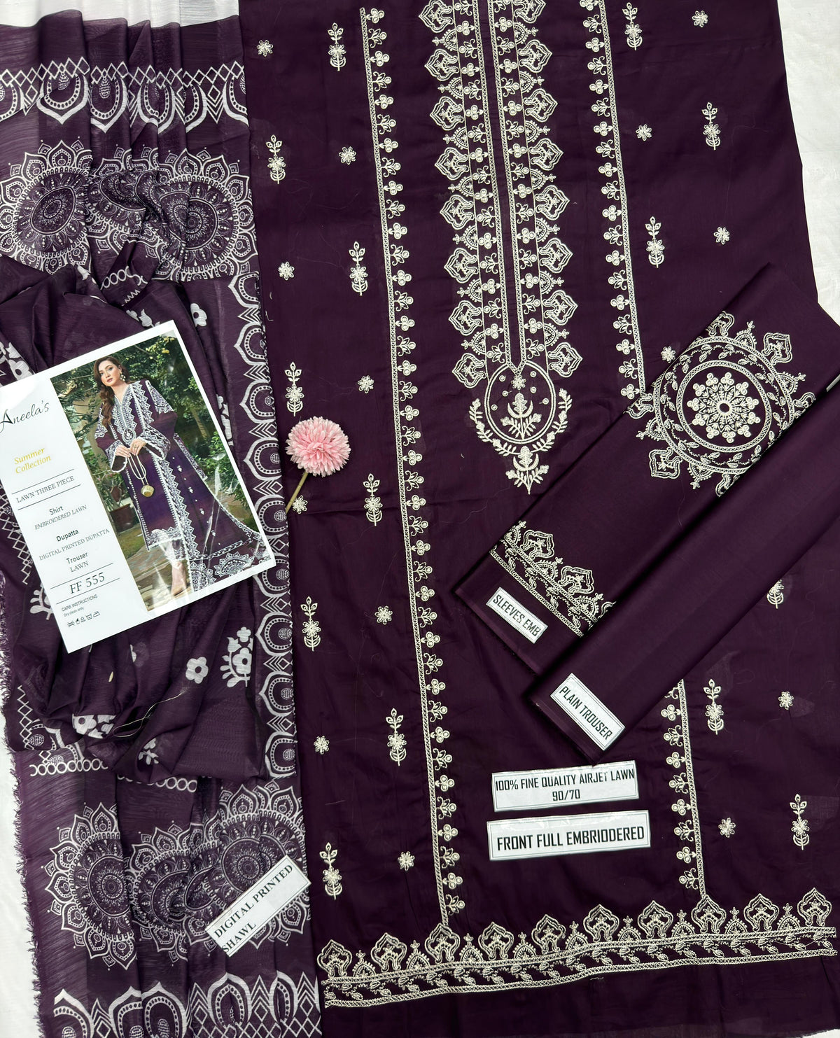 Aneela's Summer Lawn Three Piece Unstitched Suit Vol.2 – Bella's Creation