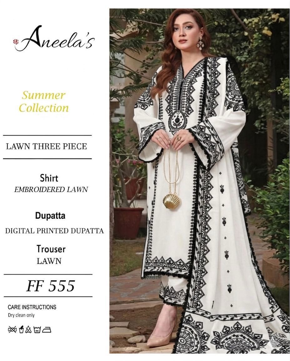 Aneela's Summer Lawn Three Piece Unstitched Suit Vol.3 – Bella's Creation