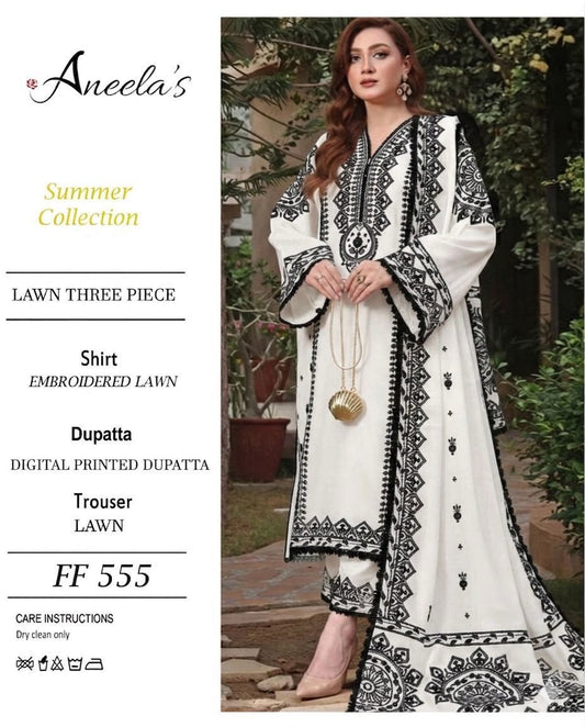 Aneela’s Summer Collection Lawn Three Piece