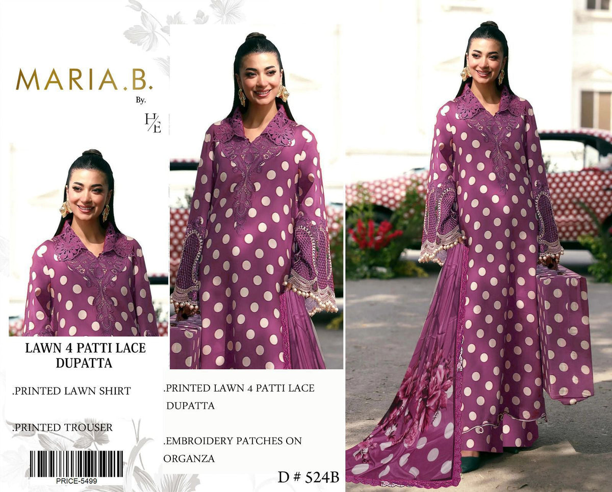 MARIA.B. Lawn 4 Patti Lace Dupatta Set Vol.3 | Buy Online Pakistan | Bella's Creation