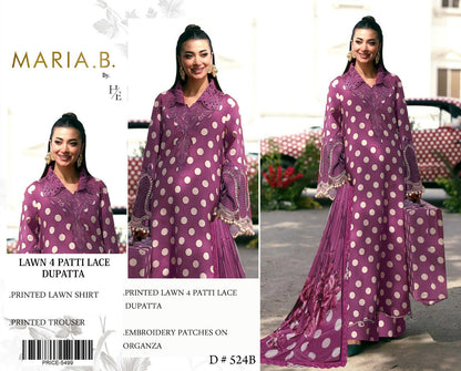 MARIA.B. Lawn 4 Patti Lace Dupatta Set Vol.3 | Buy Online Pakistan | Bella's Creation