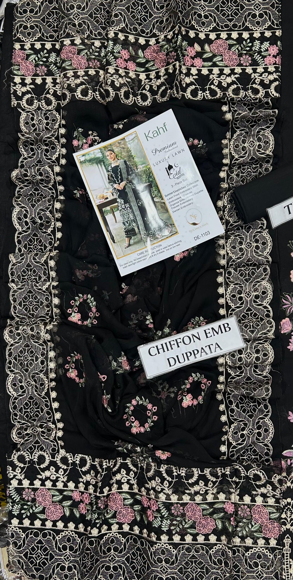 3-piece embroidered lawn suit by Kahf from the Premium Luxury Lawn
