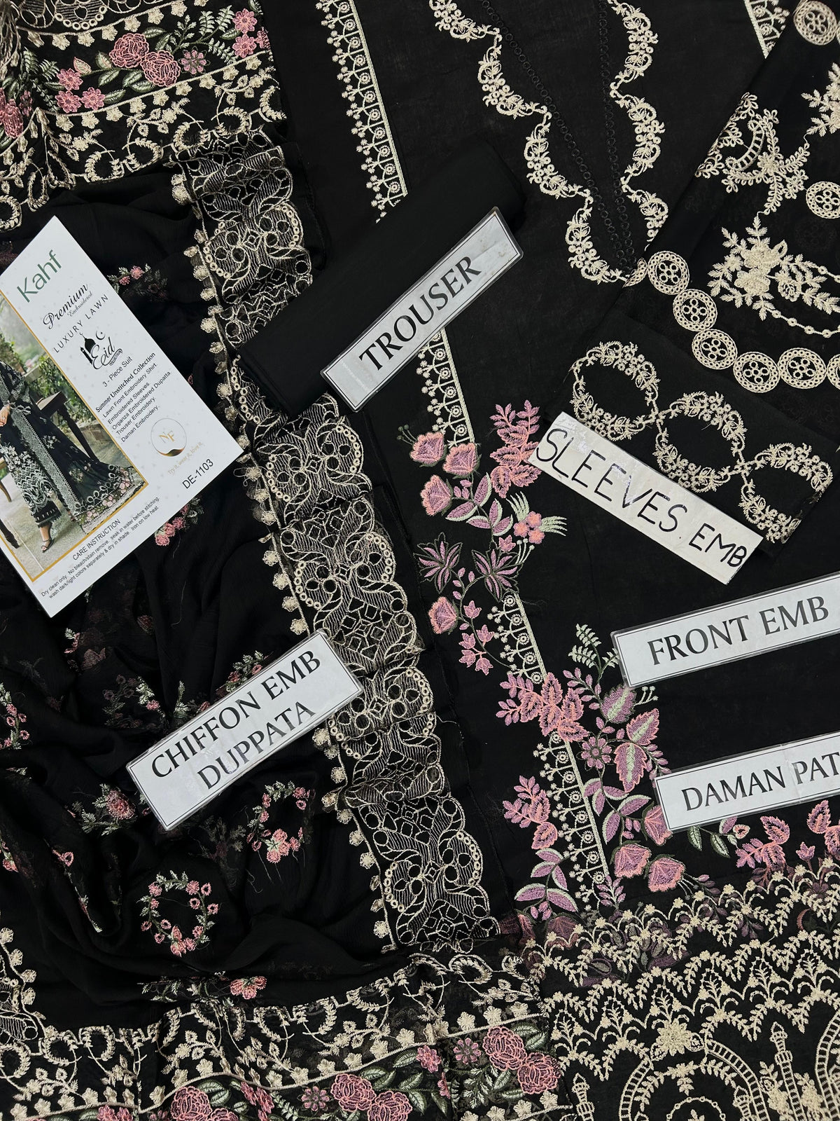 3-piece embroidered lawn suit by Kahf from the Premium Luxury Lawn
