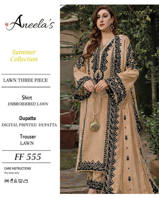 Aneela’s Summer Collection Lawn Three Piece