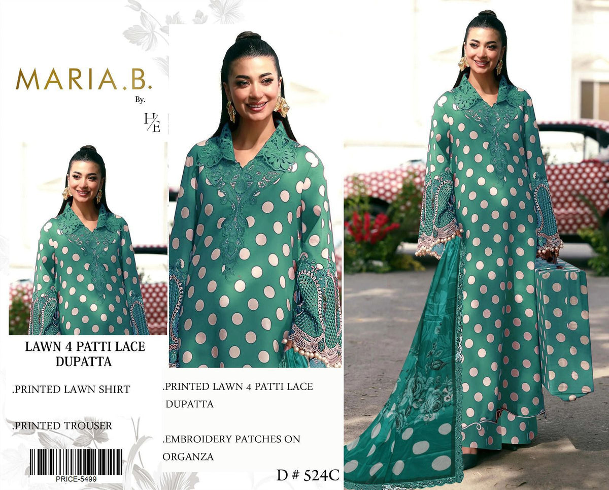 MARIA.B. Lawn 4 Patti Lace Dupatta | Buy Online in Pakistan | Bella's Creation