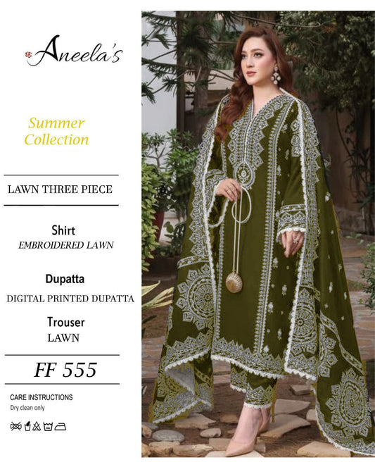 Aneela’s Summer Collection Lawn Three Piece