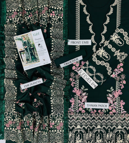 3-piece embroidered lawn suit by Kahf from the Premium Luxury Lawn