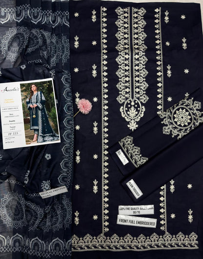 Aneela's Summer Collection Lawn 3 Piece Unstitched Suit | Bella's Creation