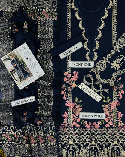 3-piece embroidered lawn suit by Kahf from the Premium Luxury Lawn