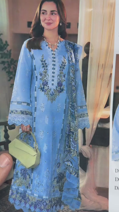 Qalamkar Embroidered Dhanak Suit – Code 480