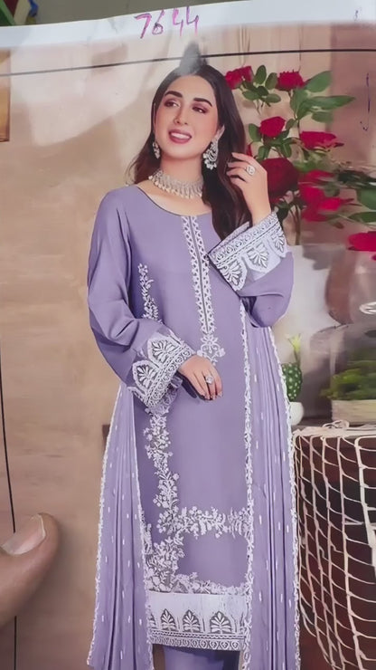 Zarqash 7644 – Dhanak Embroidered Winter Suit