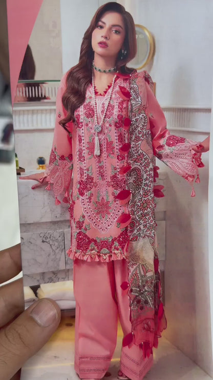 Jade 9021 | Premium Dhanak Chikankari Heavy Embroidery 3-Piece Winter Suit