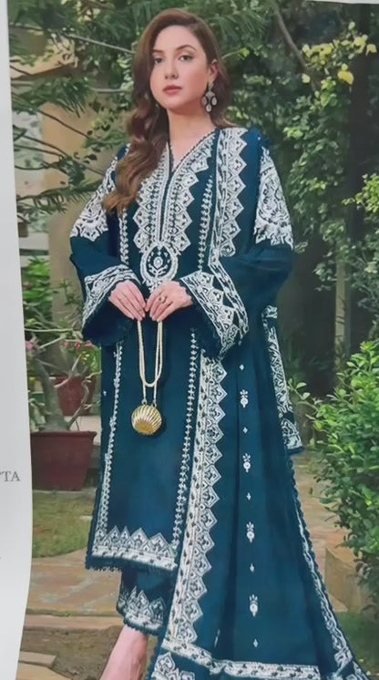: Aneela's Summer Collection Unstitched Lawn Suit | Bella's Creation Pakistan