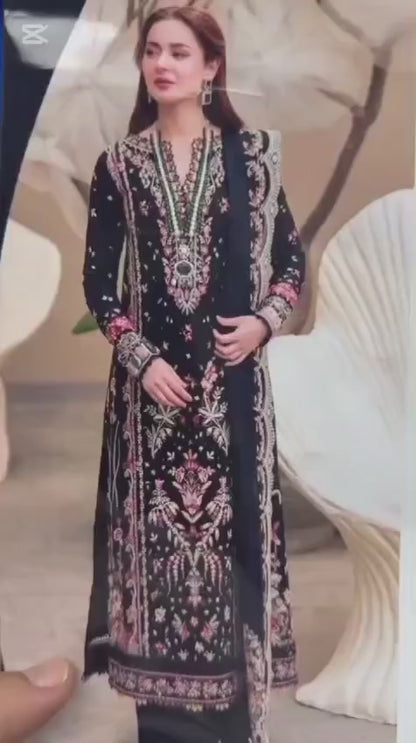 Izel NF-1304 – Premium Dhanak Chikankari Embroidered Winter 3-Piece