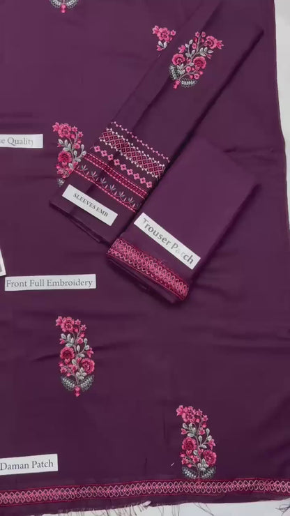 Batik 1377 | Premium Airjet Dhanak Heavy Embroidery 3-Piece Winter Suit