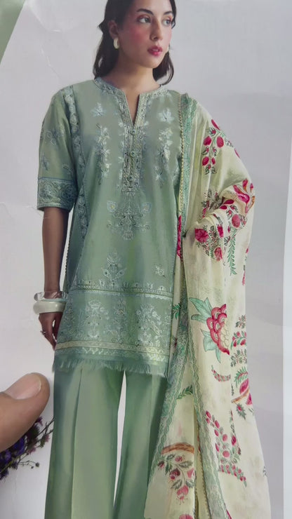 COCO 9061 Premium Dhanak Embroidered Suit with Wool Shawl